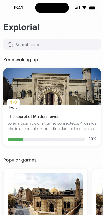 iPhone app preferences selection screen